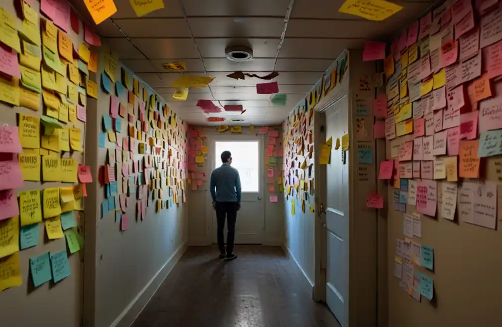 pegar post it ayuda a la memoria